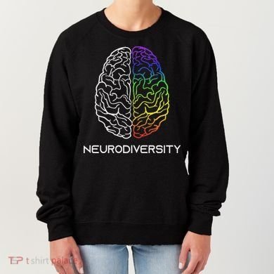 Embrace Neurodiversity Autism Adhd Asd Rainbow Brain Women's Sweatshirt