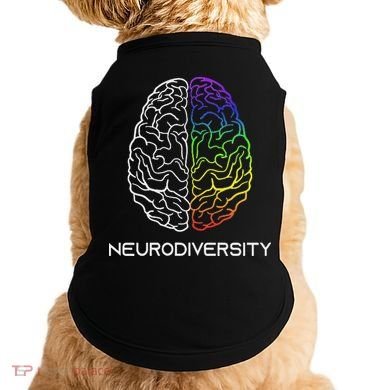 Embrace Neurodiversity Autism Adhd Asd Rainbow Brain Doggie Tank