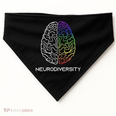 Embrace Neurodiversity Autism Adhd Asd Rainbow Brain USA-Made Doggie Bandana
