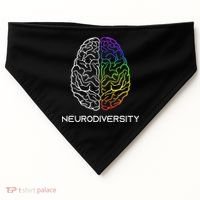 Embrace Neurodiversity Autism Adhd Asd Rainbow Brain USA-Made Doggie Bandana thumb 0