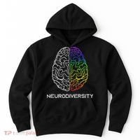 Embrace Neurodiversity Autism Adhd Asd Rainbow Brain Hoodie thumb 0