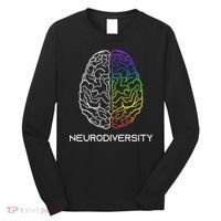 Embrace Neurodiversity Autism Adhd Asd Rainbow Brain Long Sleeve Shirt thumb 0