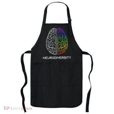 Embrace Neurodiversity Autism Adhd Asd Rainbow Brain Apron
