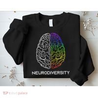 Embrace Neurodiversity Autism Adhd Asd Rainbow Brain Sweatshirt thumb 2