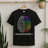 Embrace Neurodiversity Autism Adhd Asd Rainbow Brain T-Shirt thumb 2