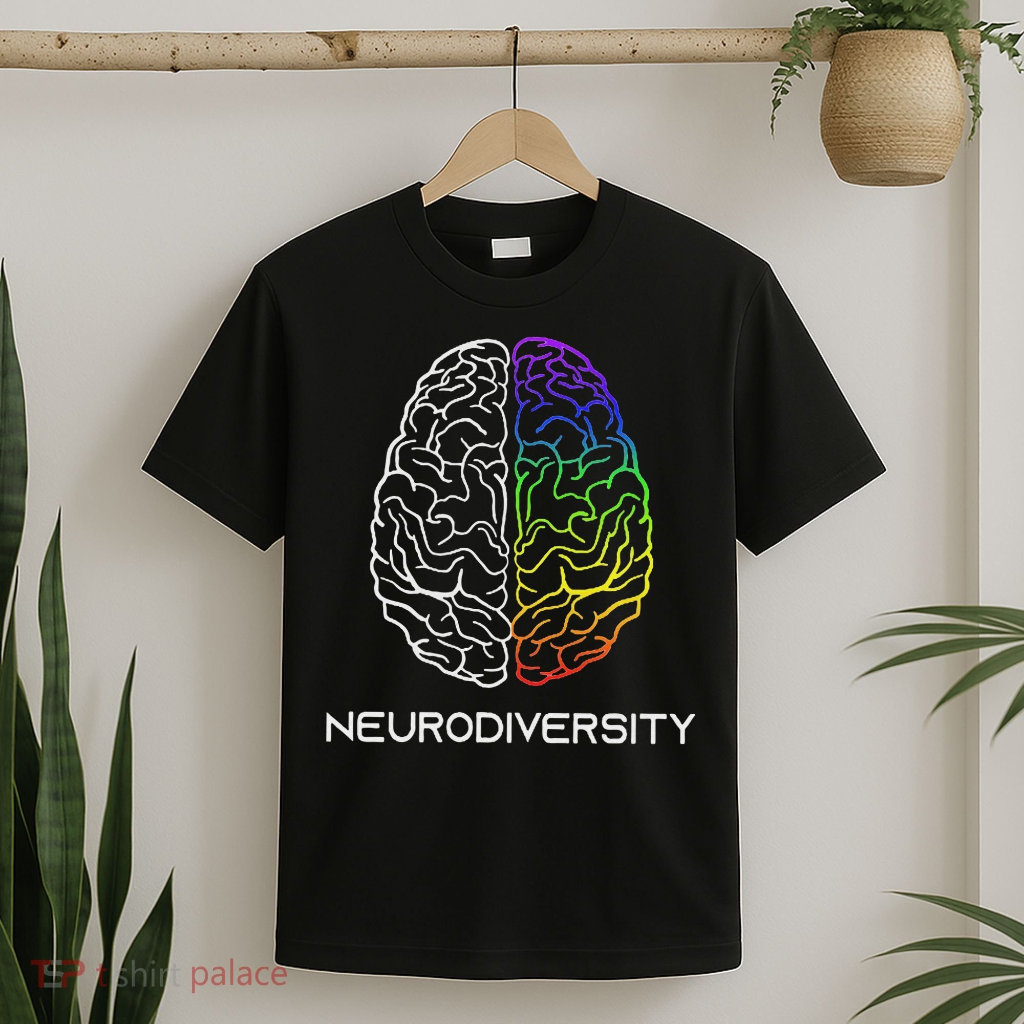 Embrace Neurodiversity Autism Adhd Asd Rainbow Brain T-Shirt