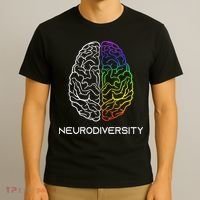Embrace Neurodiversity Autism Adhd Asd Rainbow Brain T-Shirt thumb 3