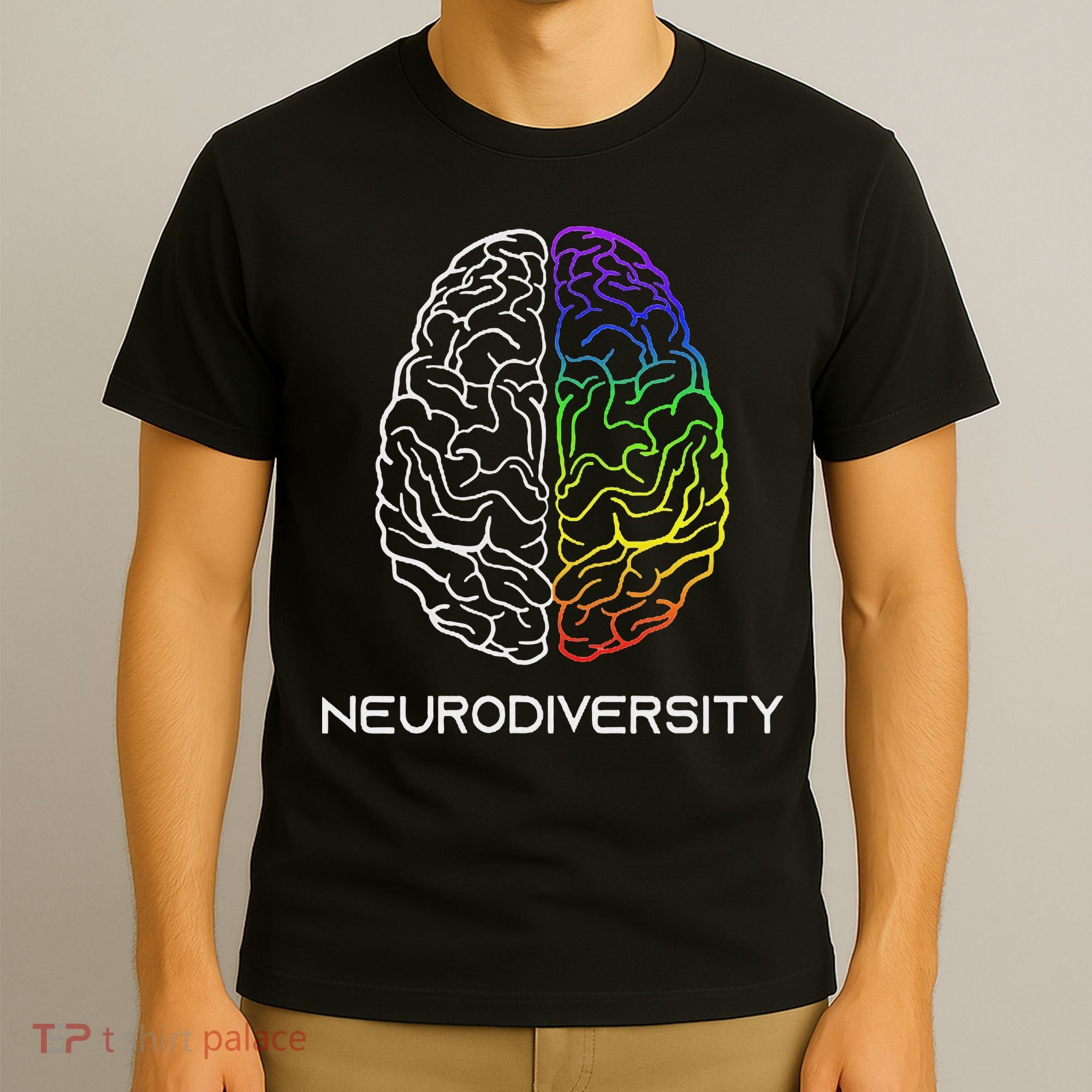 Embrace Neurodiversity Autism Adhd Asd Rainbow Brain T-Shirt