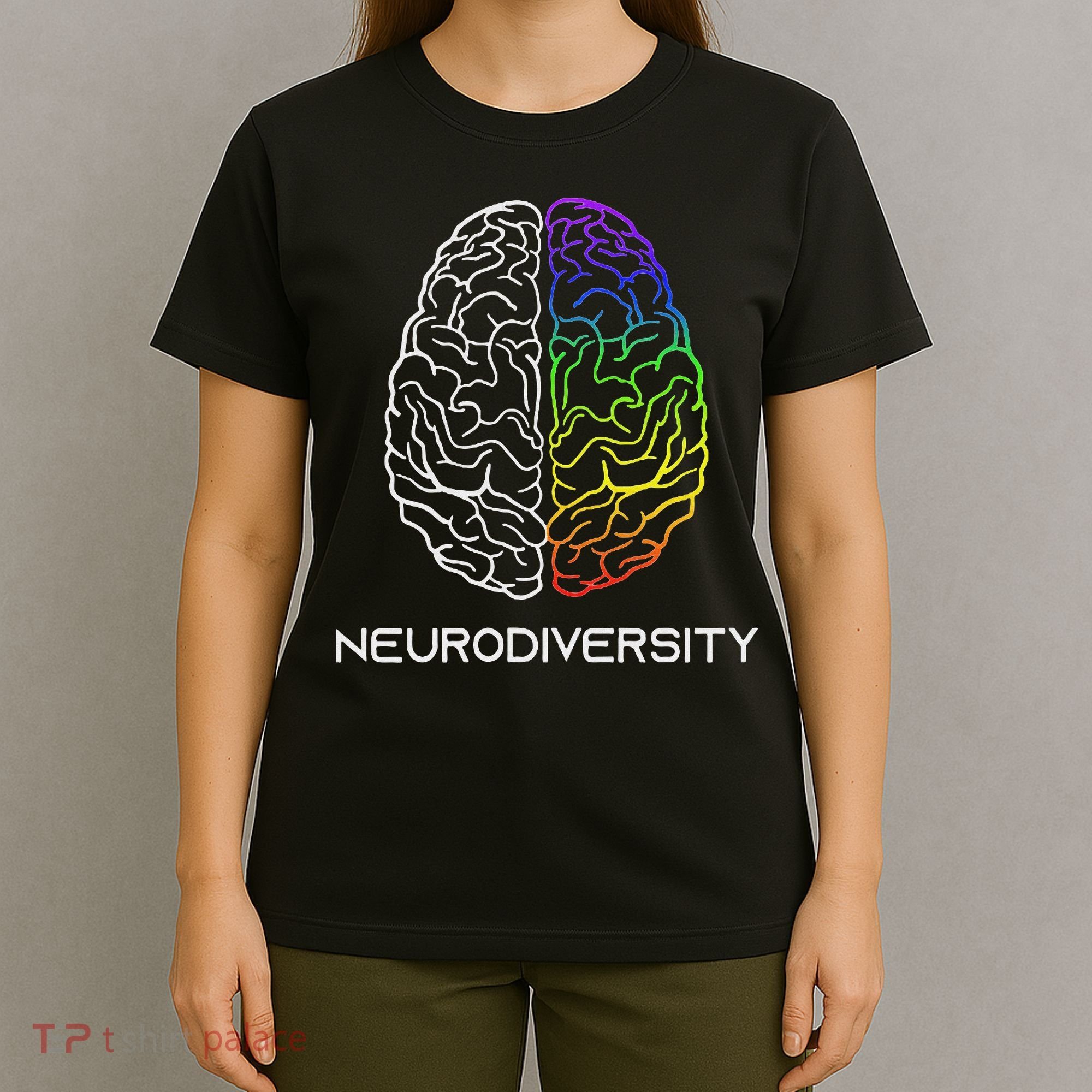 Embrace Neurodiversity Autism Adhd Asd Rainbow Brain T-Shirt