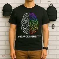 Embrace Neurodiversity Autism Adhd Asd Rainbow Brain T-Shirt thumb 6