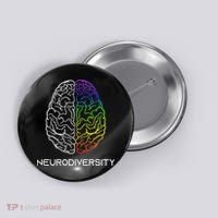 Embrace Neurodiversity Autism Adhd Asd Rainbow Brain Button thumb 0