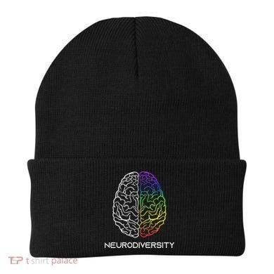 Embrace Neurodiversity Autism Adhd Asd Rainbow Brain Beanie