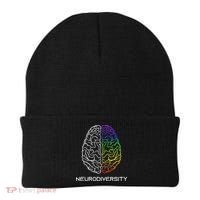 Embrace Neurodiversity Autism Adhd Asd Rainbow Brain Beanie thumb 0