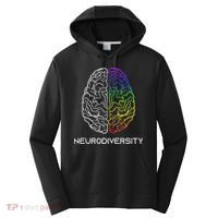 Embrace Neurodiversity Autism Adhd Asd Rainbow Brain Performance Fleece Hoodie thumb 0