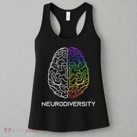 Embrace Neurodiversity Autism Adhd Asd Rainbow Brain Women's Tank Top thumb 3