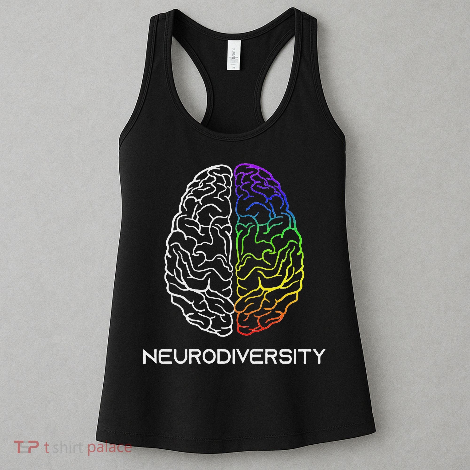 Embrace Neurodiversity Autism Adhd Asd Rainbow Brain Women's Tank Top