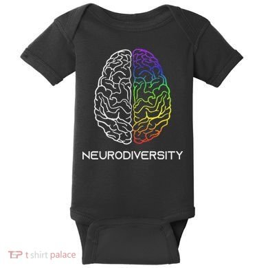 Embrace Neurodiversity Autism Adhd Asd Rainbow Brain Baby Bodysuit