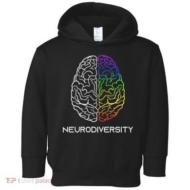 Embrace Neurodiversity Autism Adhd Asd Rainbow Brain Toddler Hoodie