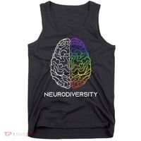 Embrace Neurodiversity Autism Adhd Asd Rainbow Brain Tank Top thumb 0