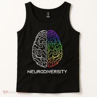 Embrace Neurodiversity Autism Adhd Asd Rainbow Brain Tank Top thumb 2