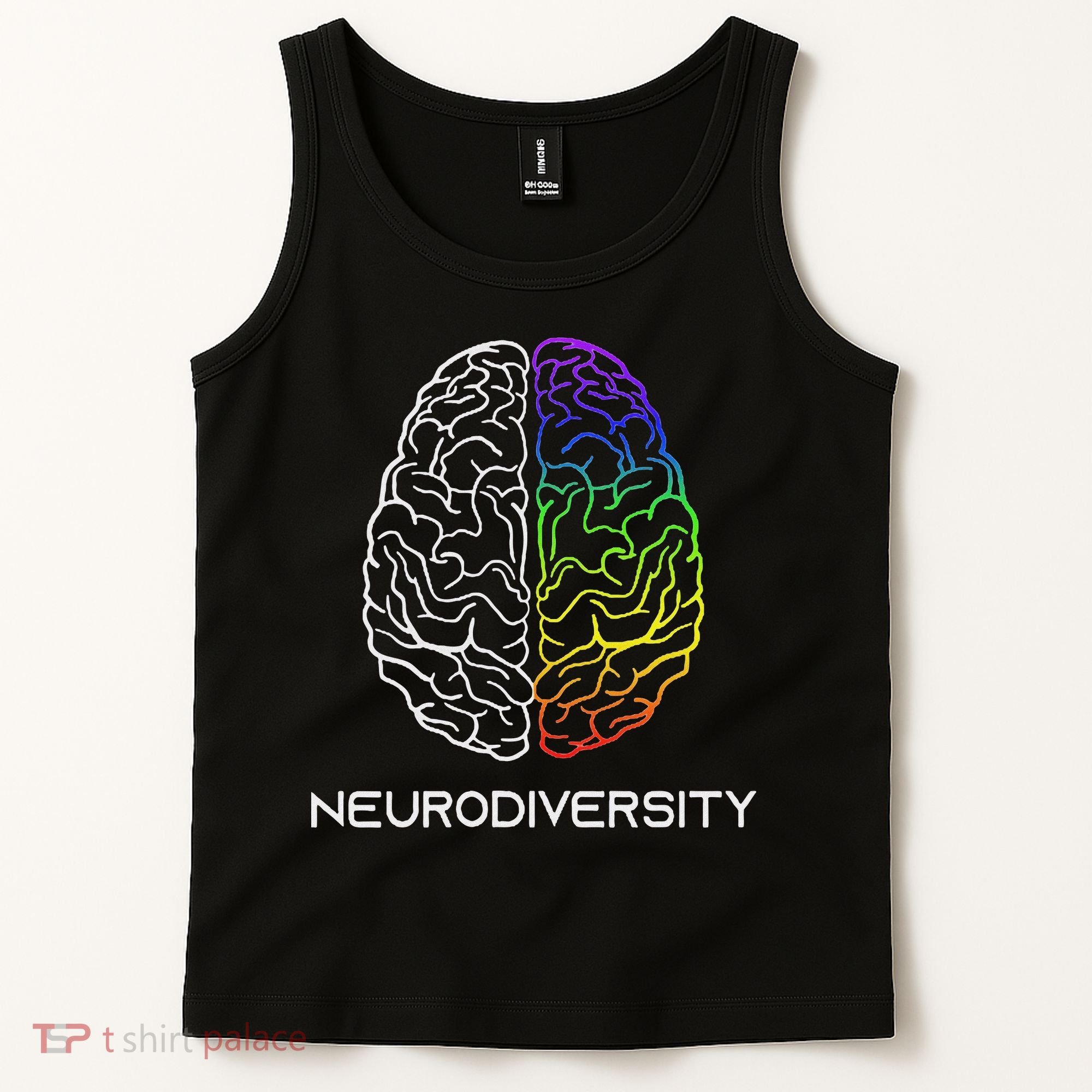Embrace Neurodiversity Autism Adhd Asd Rainbow Brain Tank Top
