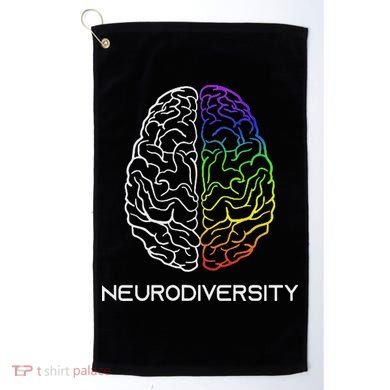 Embrace Neurodiversity Autism Adhd Asd Rainbow Brain Golf Towel