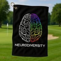 Embrace Neurodiversity Autism Adhd Asd Rainbow Brain Golf Towel thumb 1