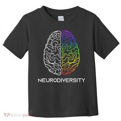 Embrace Neurodiversity Autism Adhd Asd Rainbow Brain Toddler T-Shirt