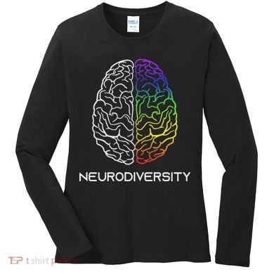 Embrace Neurodiversity Autism Adhd Asd Rainbow Brain Women's Long Sleeve Shirt