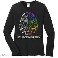 Embrace Neurodiversity Autism Adhd Asd Rainbow Brain Women's Long Sleeve Shirt thumb 0