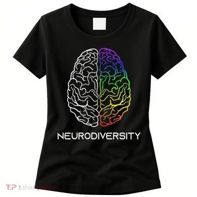 Embrace Neurodiversity Autism Adhd Asd Rainbow Brain Women's T-Shirt
