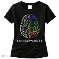 Embrace Neurodiversity Autism Adhd Asd Rainbow Brain Women's T-Shirt thumb 0
