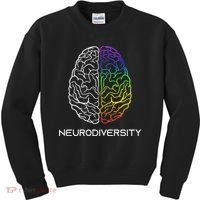 Embrace Neurodiversity Autism Adhd Asd Rainbow Brain Kids Sweatshirt thumb 0
