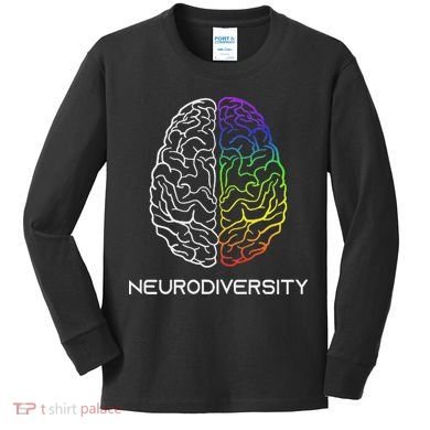 Embrace Neurodiversity Autism Adhd Asd Rainbow Brain Kids Long Sleeve Shirt
