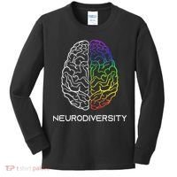 Embrace Neurodiversity Autism Adhd Asd Rainbow Brain Kids Long Sleeve Shirt thumb 0