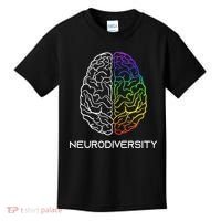 Embrace Neurodiversity Autism Adhd Asd Rainbow Brain Kids T-Shirt thumb 0