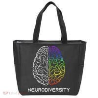 Embrace Neurodiversity Autism Adhd Asd Rainbow Brain Tote Bag thumb 0