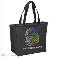 Embrace Neurodiversity Autism Adhd Asd Rainbow Brain Tote Bag thumb 2