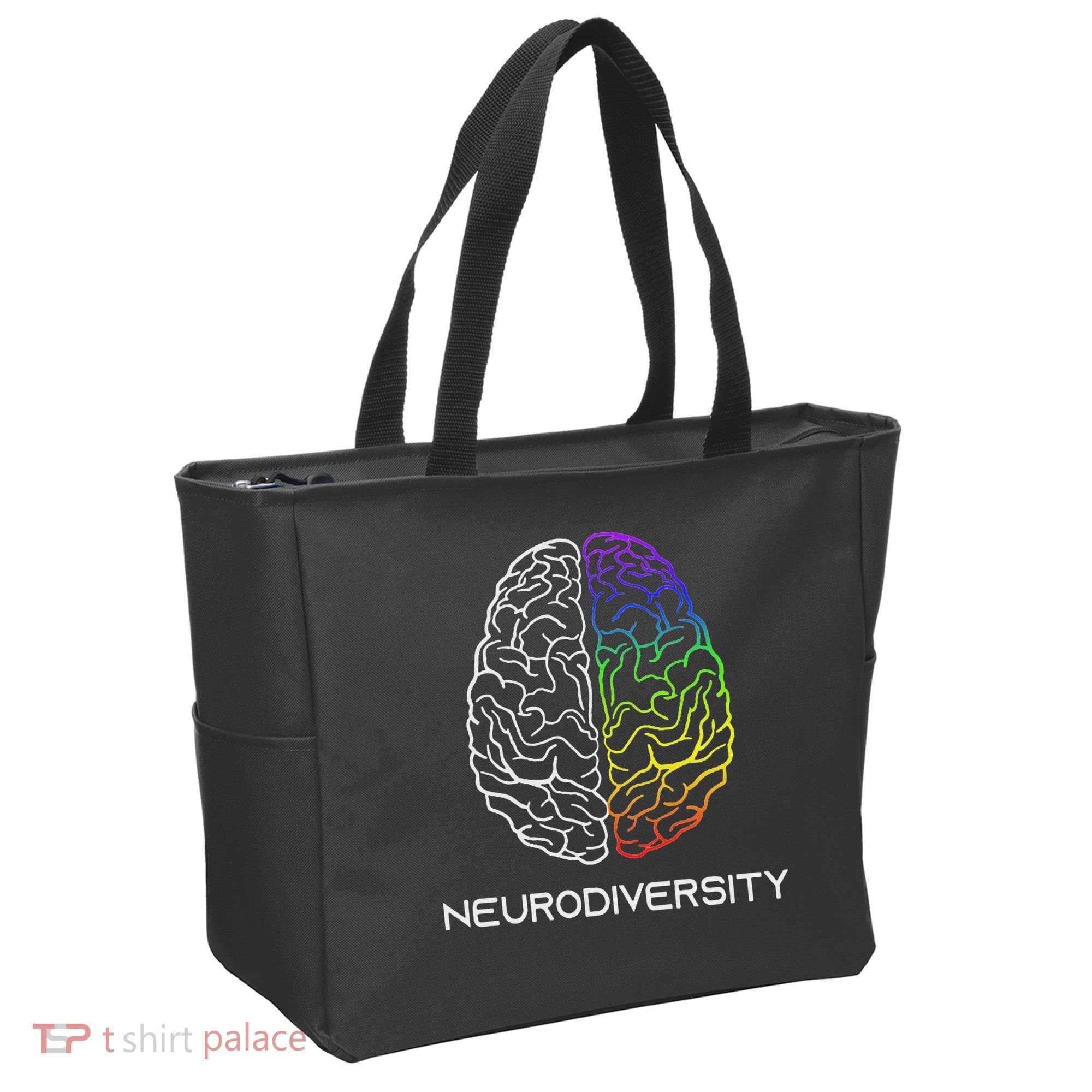 Embrace Neurodiversity Autism Adhd Asd Rainbow Brain Tote Bag