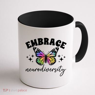 Embrace Neurodiversity Autism Neurodivergent Gift Coffee Mug back