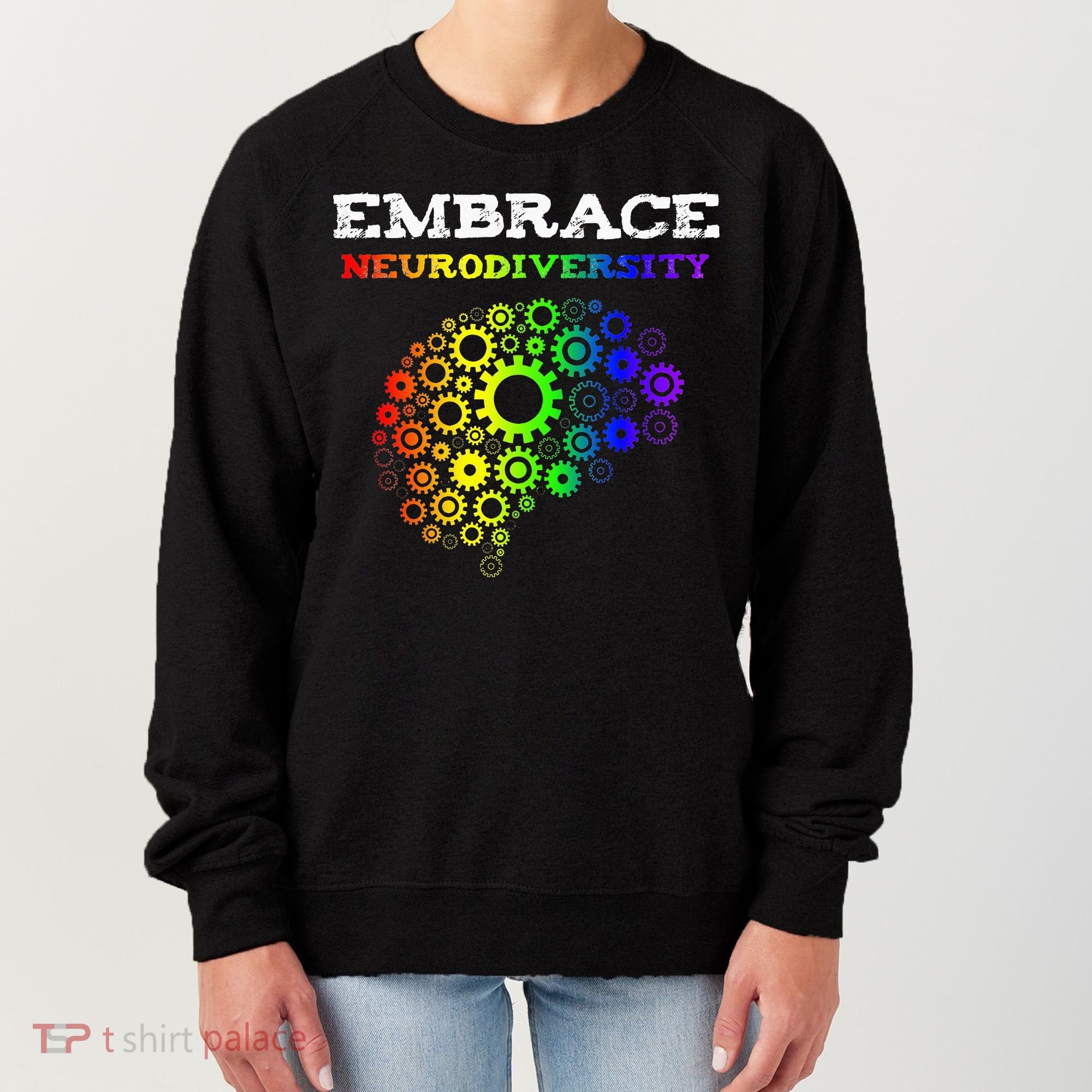 Embrace Neurodiversity Autism ADHD Rainbow Brain Screws Women's Sweatshirt