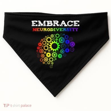 Embrace Neurodiversity Autism ADHD Rainbow Brain Screws USA-Made Doggie Bandana