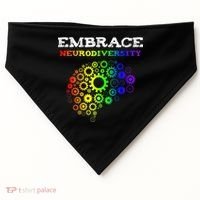 Embrace Neurodiversity Autism ADHD Rainbow Brain Screws USA-Made Doggie Bandana thumb 0