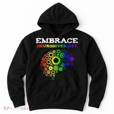 Embrace Neurodiversity Autism ADHD Rainbow Brain Screws Hoodie