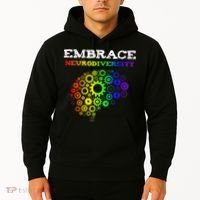 Embrace Neurodiversity Autism ADHD Rainbow Brain Screws Hoodie thumb 2