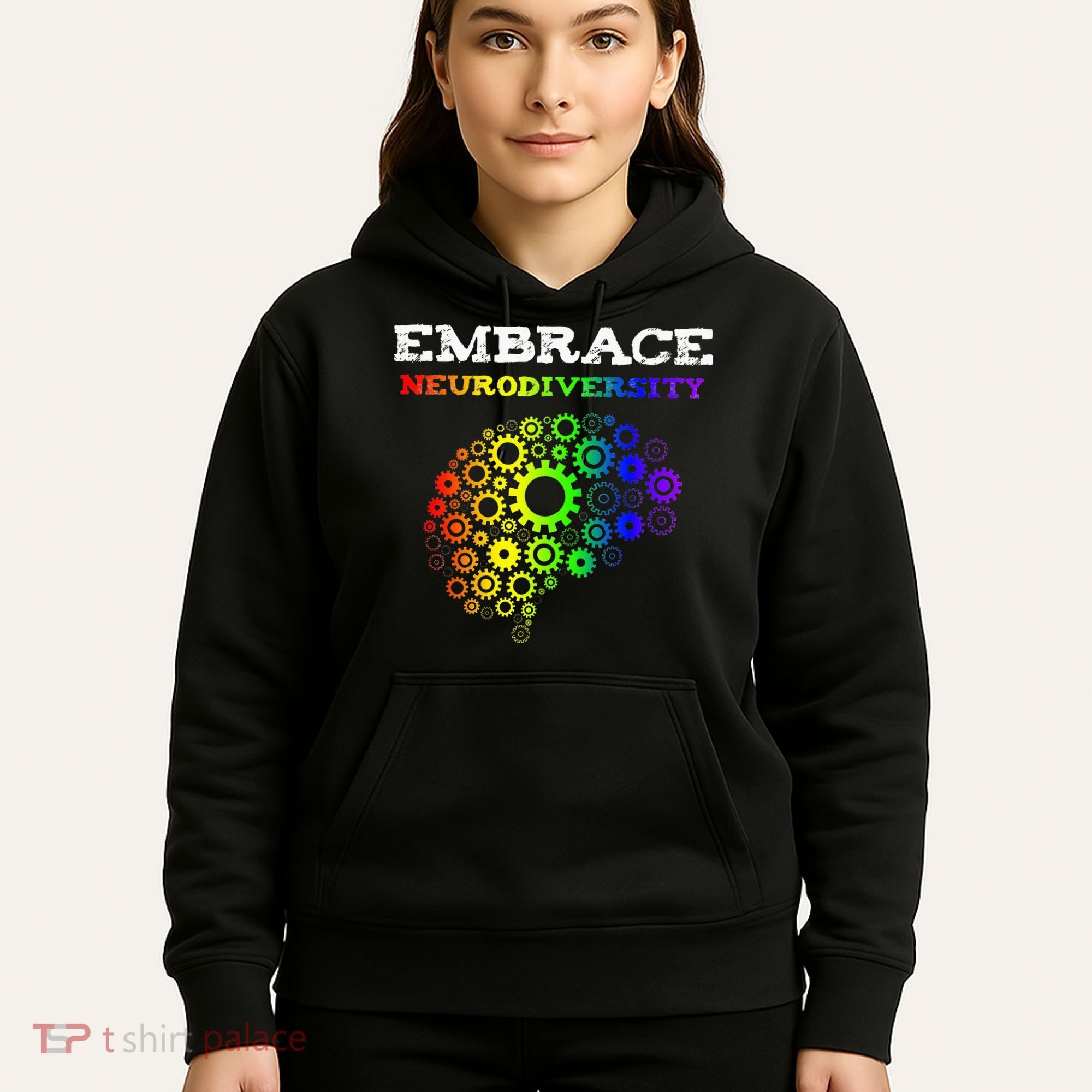 Embrace Neurodiversity Autism ADHD Rainbow Brain Screws Hoodie