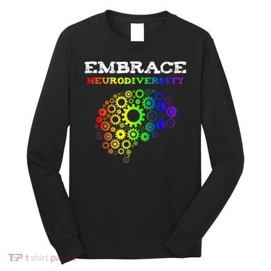 Embrace Neurodiversity Autism ADHD Rainbow Brain Screws Long Sleeve Shirt