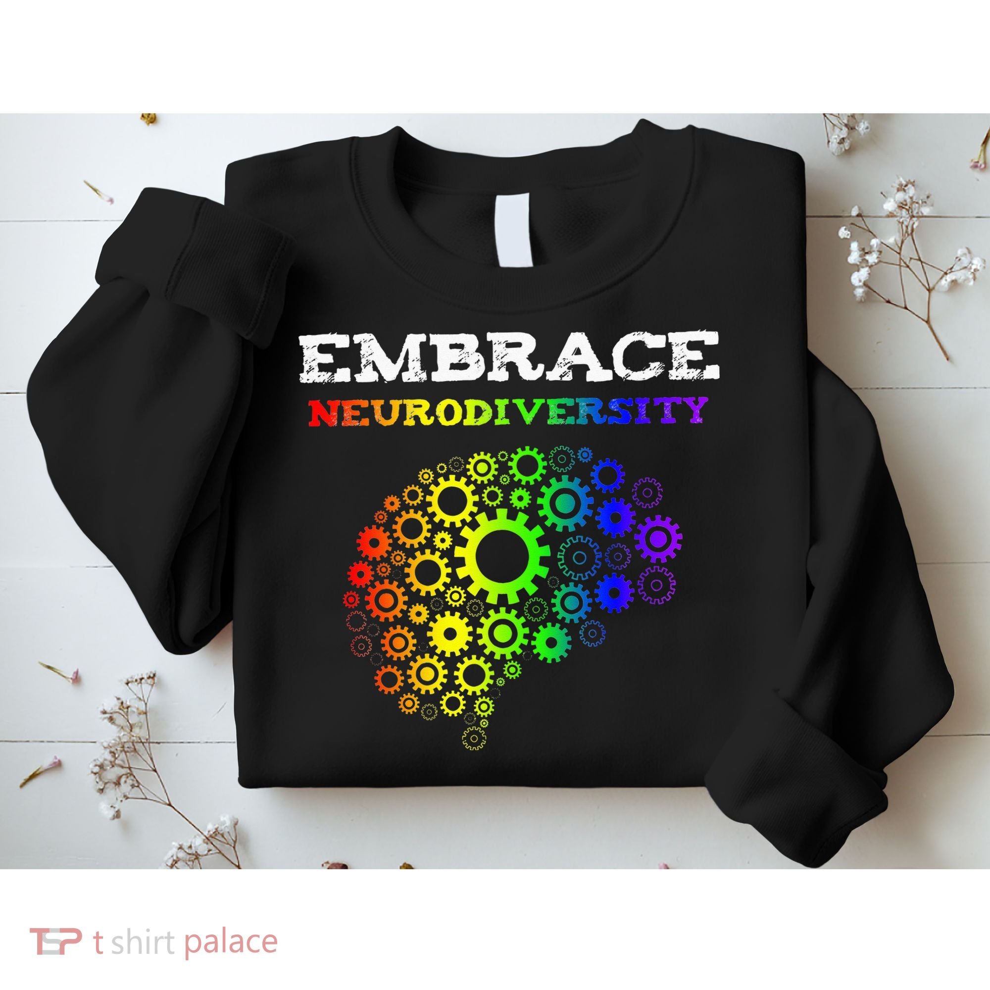 Embrace Neurodiversity Autism ADHD Rainbow Brain Screws Sweatshirt