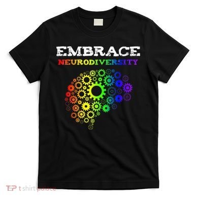 Embrace Neurodiversity Autism ADHD Rainbow Brain Screws T-Shirt