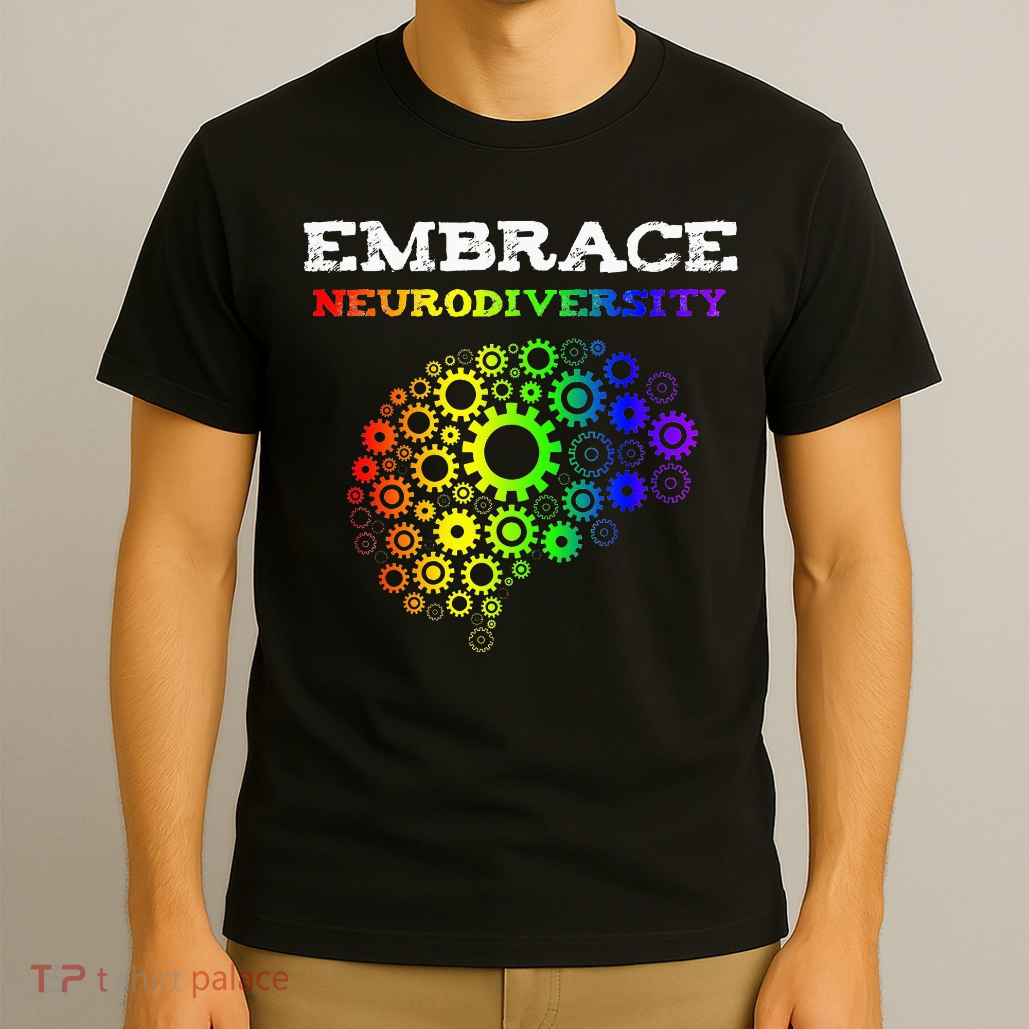 Embrace Neurodiversity Autism ADHD Rainbow Brain Screws T-Shirt